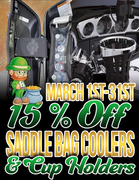 15% Off Saddlebag Coolers and Cup Holders