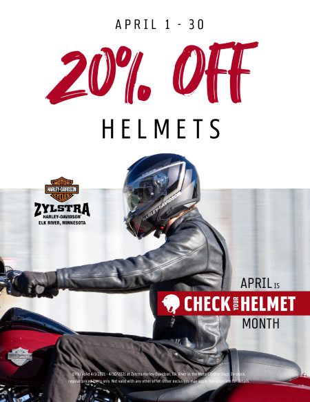 20% Off Helmets Now - April 30