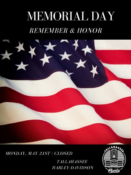 Closed for Observance of Memorial Day