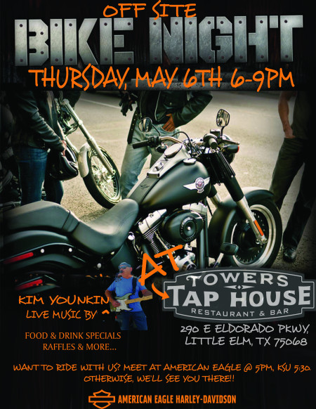 American Eagle Heads To Towers Tap House For Bike Night!!