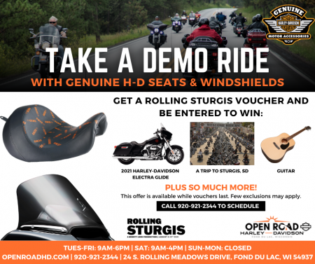 Demo Genuine H-D Seats and Windshields