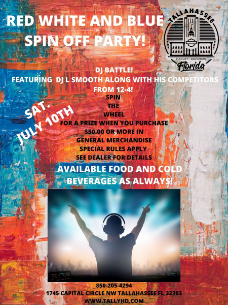 Red White and Blue Spin Off Party with The Battle of the DJ's 12-4pm