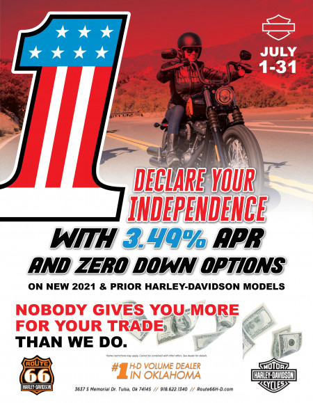 Declare Your Independence with 3.49% APR and Zero Down Options