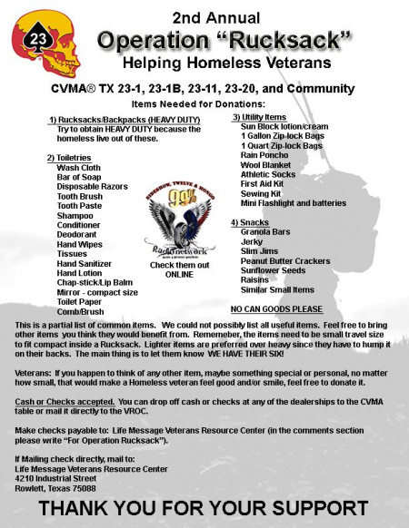 Operation Rucksack - Veterans Helping Veterans
