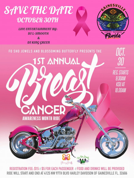1st Annual Breast Cancer Ride! Presented by Fo Sho Jewels and @BlossomingButterflyOrg · Nonprofit Organization