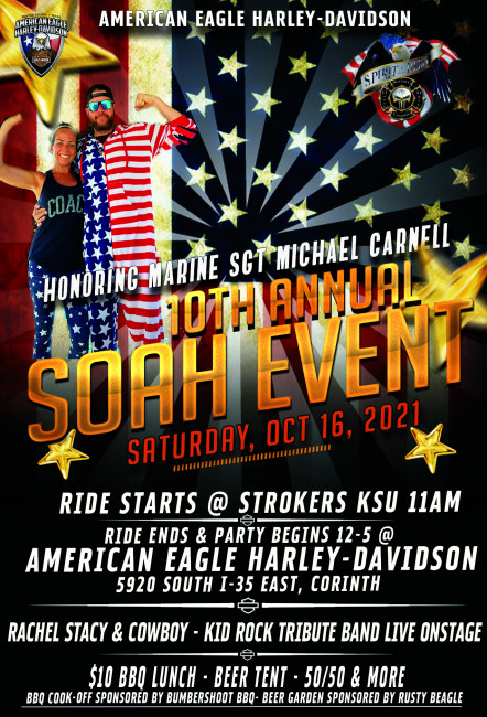 10th Annual Spirit of a Hero Motorcycle Ride & Benefit Concert Recipient SGT Michael Carnell, USMC