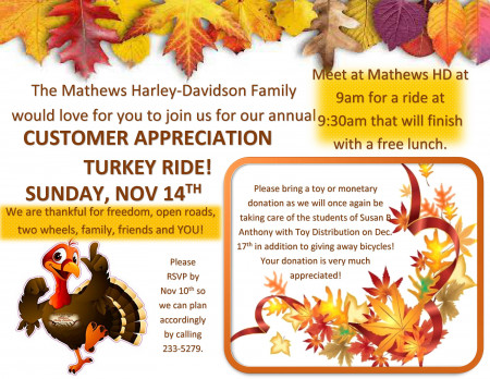 CUSTOMER APPRECIATION TURKEY RIDE