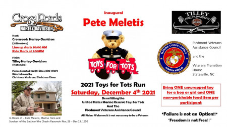 Inaugural Pete Meletis Toys for Tots Toy Run