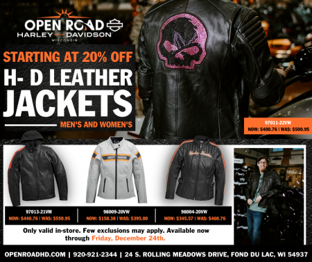 Starting at 20% Off H-D Leather Jackets
