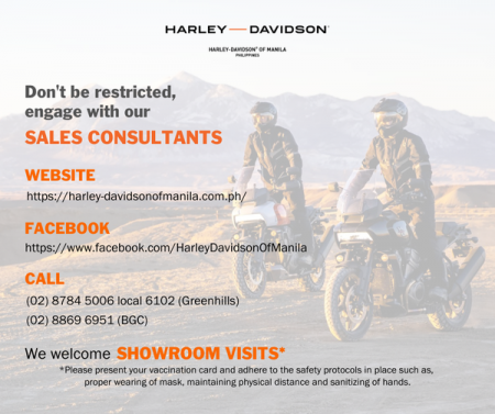 Alert Level 3 in NCR until January 30th Harley-Davidson of Manila Operations