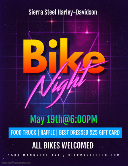 '80s Bike Night on May 19th