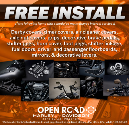 Free Install at Open Road Harley-Davidson®