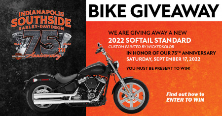 Indianapolis Southside H-D 75th Anniversary Bike Giveaway