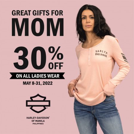 Celebrate our Mother's in style and enjoy 30% OFF on ALL LADIES WEAR