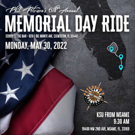Phil Peterson's 6th Annual Memorial Day Ride From Miami Store!