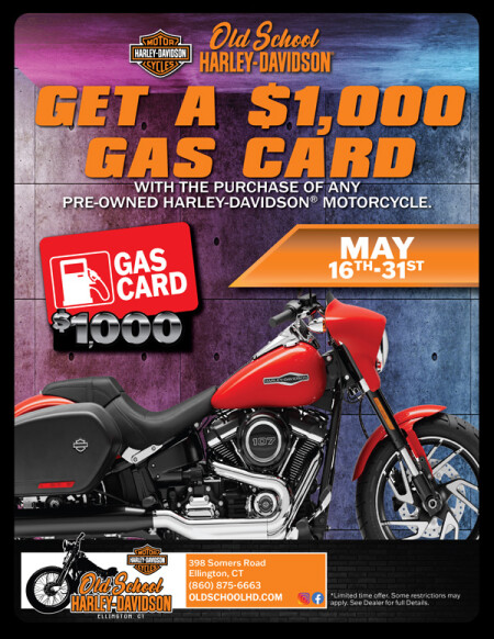 $1,000 Gas Card with Pre-Owned H-D® Motorcycle Purchase!