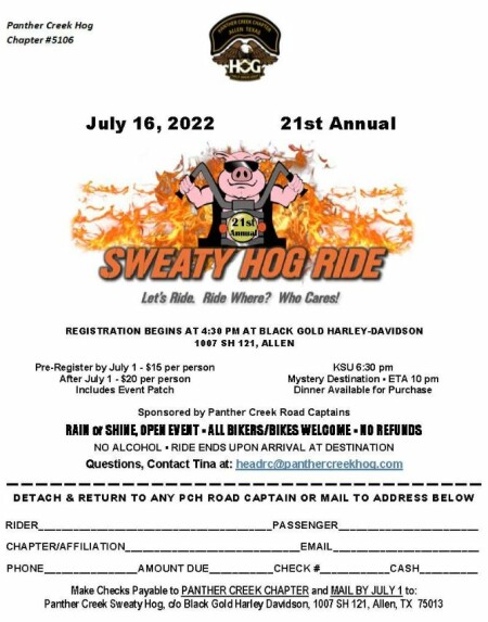 Sweaty HOG Event