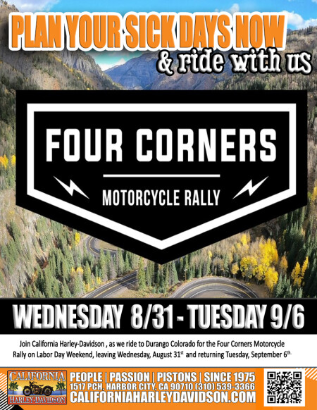 Ride with us to the Four Corners Motorcycle Rally