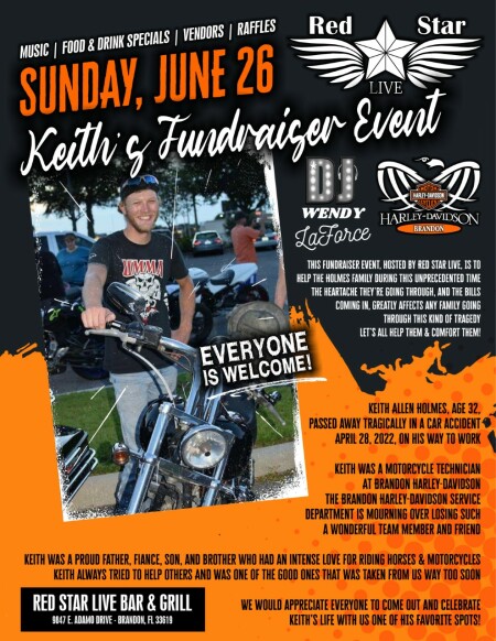 Red Star LIve Hosting Keith's Fundraiser Event