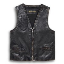 VEST-IRON,LEA,DISTR,BLK