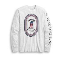 TEE #1FLAT TRACK,L/S KNT,WHT