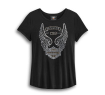 エンべリッシュド・メタリック・プリントTシャツ