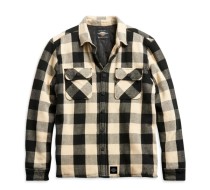 SHIRT JACKET-WOVEN, WHITE PLAID