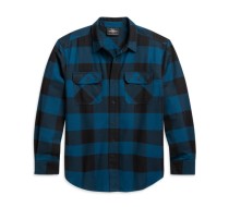 SHIRT-WOVEN, TEAL PLAID, SLIM