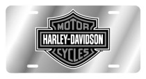 H-D MIRROR B&S GRAY/WHITE TAG ACRYLIC