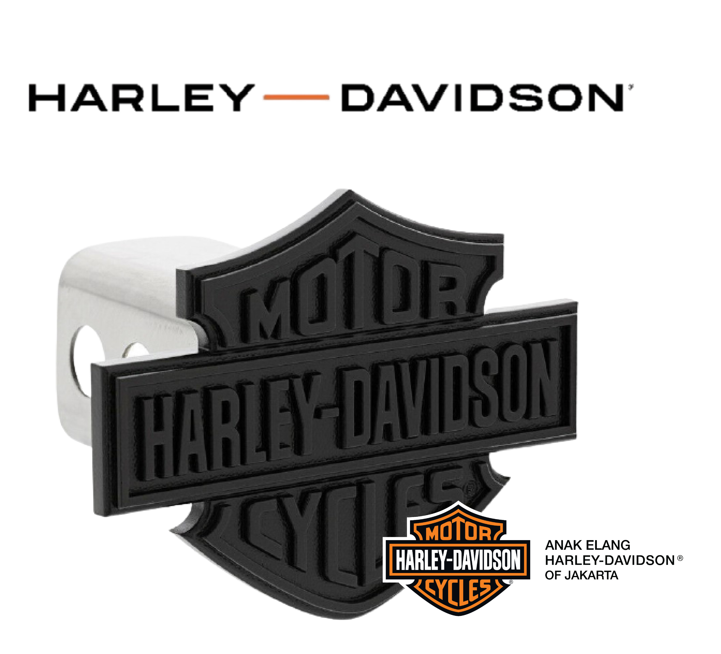 HarleyDavidson® Trailer Hitch Cover, Black Metal Bar & Shield, 2 Inch HDHC13MK Anak Elang