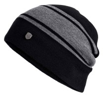 Harley-Davidson® Men's Wool Blend Slouch Knit Beanie Hat, Black