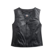 Women's Zip Front Leather Vest