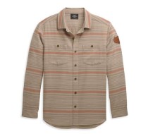 【Men's】SHIRT-WOVEN,TAN STRIPE