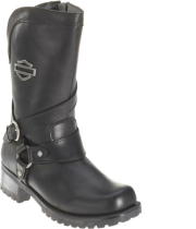 Harley-Davidson® Women's Amber Black Leather 9.5-Inch Motorcycle Boots