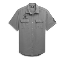 MEN'S SKULL LOGO TEXTURED SHIRT