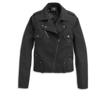WOMEN'S ASYMETRICAL ZIP BIKER JACKET