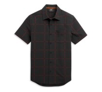 MEN'S WINDOWPANE FOUR WAY STRETCH LOGO PERFORMANCE SHIRT