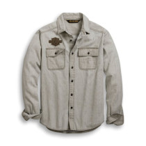 【Men's】SHIRT-LOGO,CHAMBRAY,L/S,WW