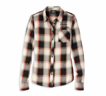 WOMEN'S ICONIC SCRIPT FONT PLAID SHIRT
