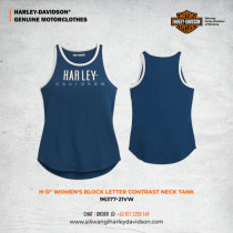 H-D WOMEN'S BLOCK LETTER CONTRAST NECK TANK
