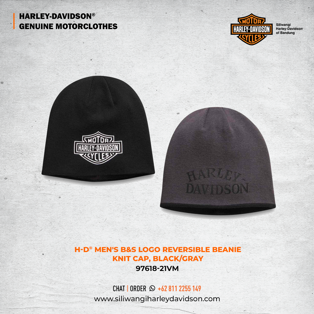 H-D MEN'S B\u0026S LOGO REVERSIBLE BEANIE 