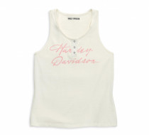 Women's Script Font Henley Racerback Tank