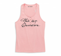 Women's Script Font Henley Racerback Tank