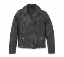 Geaca din piele CASUAL BLACK