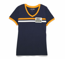 WOMEN'S ESSENTIAL V-NECK RINGER TEE