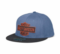 メンズ・バー＆シールドスナップバックCAP ブルー