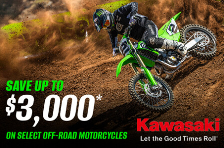SAVE UP TO $3,000 ON SELECT OFF-ROAD MOTORCYCLES