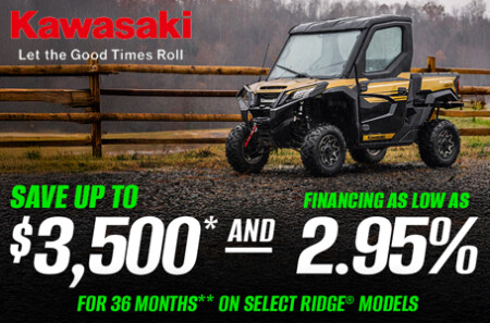 SAVE UP TO $3,500* AND FINANCING AS LOW AS 2.95% FOR 36 MONTHS** ON SELECT RIDGE / RIDGE XR MODELS