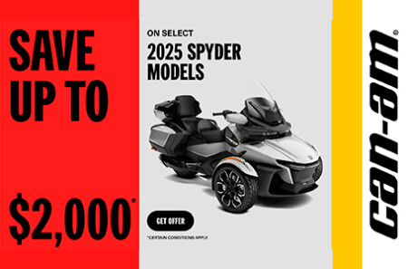 Save up to $2,000 on 2025 Spyder models