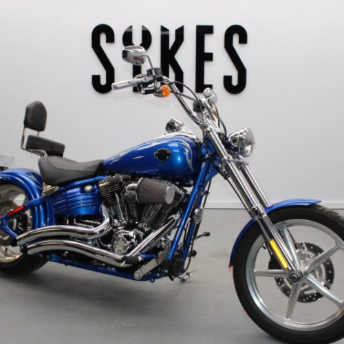 2008 Harley-Davidson FXCWC Softail Rocker C in Pacific Blue Pearl thumb 2